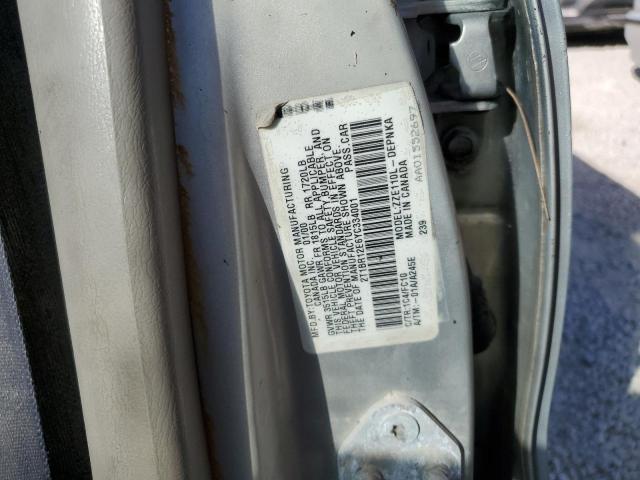 Photo 10 from auction – 2000 TOYOTA COROLLA VE with VIN 2T1BR12E6YC334001