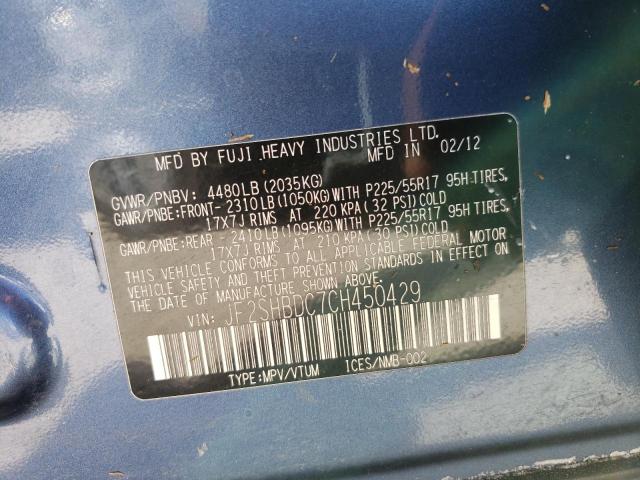 Photo 10 from auction – 2012 SUBARU FORESTER 2 with VIN JF2SHBDC7CH450429