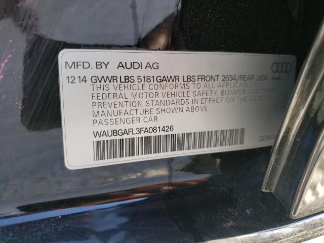 Photo 10 from auction – 2015 AUDI S4 PREMIUM with VIN WAUBGAFL3FA081426