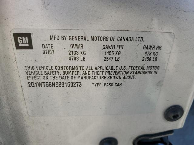 Photo 10 from auction – 2008 CHEVROLET IMPALA with VIN 2G1WT58N989160273