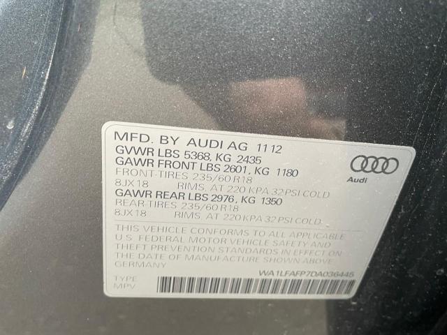 Photo 10 from auction – 2013 AUDI Q5 PREMIUM with VIN WA1LFAFP7DA036445