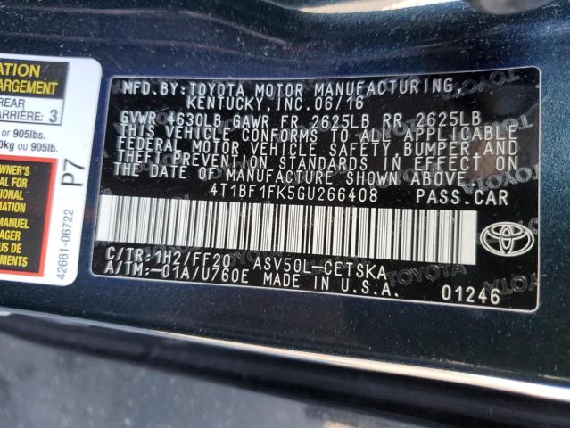 Photo 10 from auction – 2016 TOYOTA CAMRY LE with VIN 4T1BF1FK5GU266408