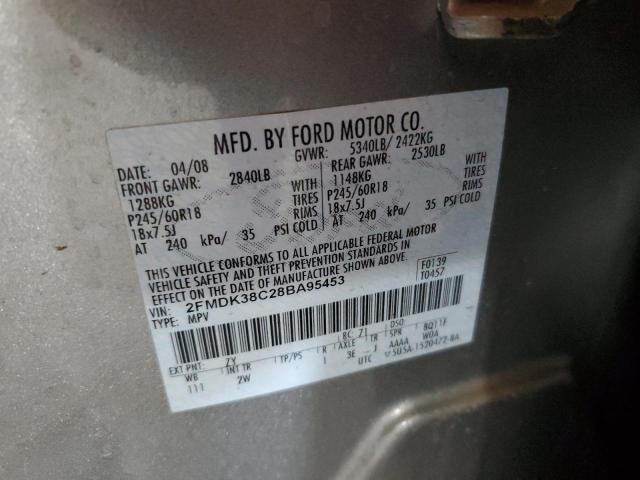 Photo 10 from auction – 2008 FORD EDGE SEL with VIN 2FMDK38C28BA95453