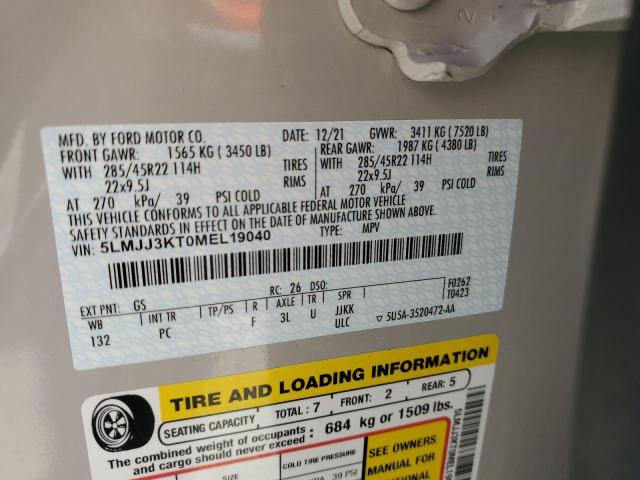 Photo 10 from auction – 2021 LINCOLN NAVIGATOR with VIN 5LMJJ3KT0MEL19040