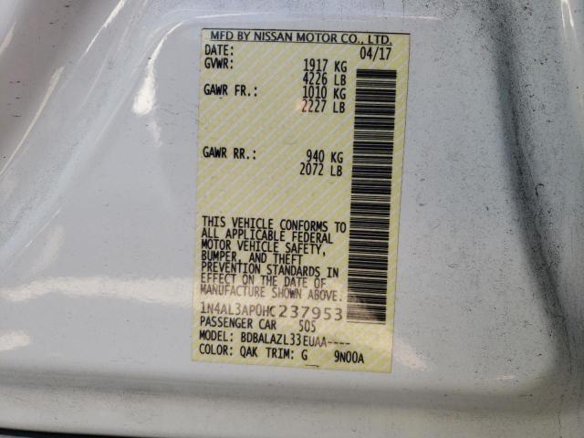 Photo 10 from auction – 2017 NISSAN ALTIMA 2.5 with VIN 1N4AL3AP0HC237953