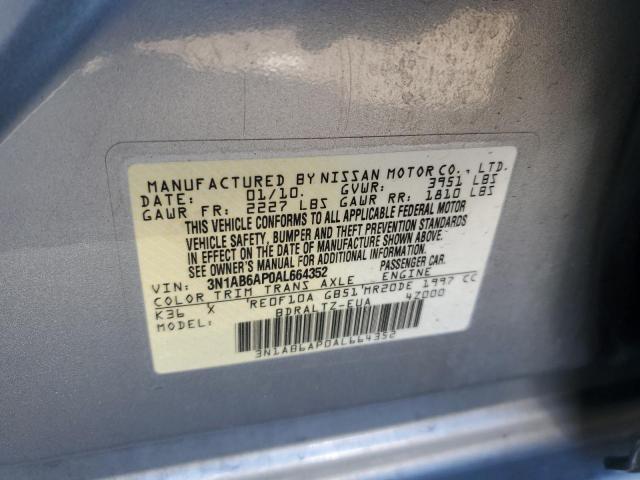Photo 10 from auction – 2010 NISSAN SENTRA with VIN 3N1AB6AP0AL664352