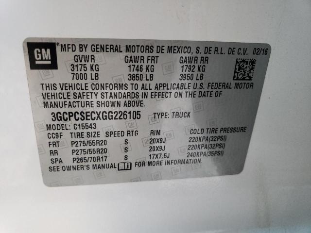 Photo 10 from auction – 2016 CHEVROLET SILVERADO with VIN 3GCPCSECXGG226105