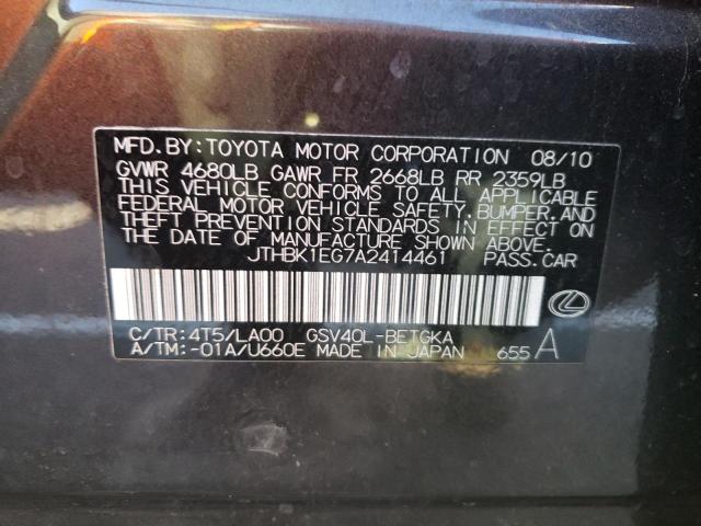 Photo 10 from auction – 2010 LEXUS ES 350 with VIN JTHBK1EG7A2414461