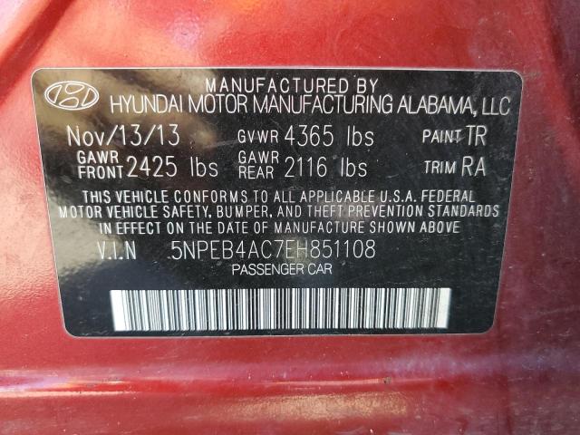 Photo 10 from auction – 2014 HYUNDAI SONATA GLS with VIN 5NPEB4AC7EH851108