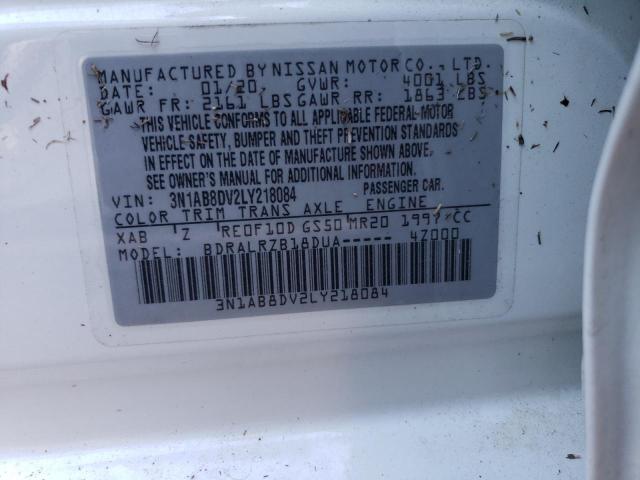 Photo 10 from auction – 2020 NISSAN SENTRA SR with VIN 3N1AB8DV2LY218084