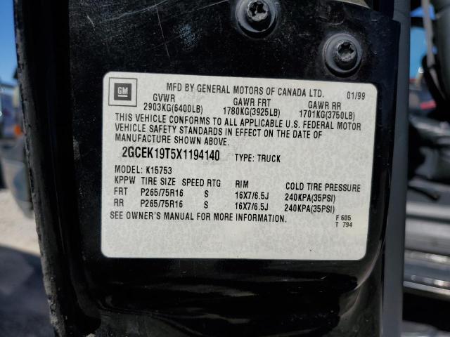 Photo 10 from auction – 1999 CHEVROLET SILVERADO with VIN 2GCEK19T5X1194140