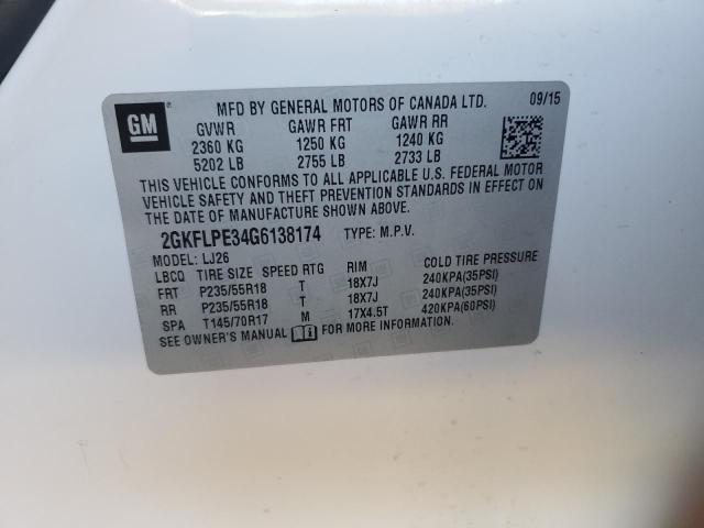 Foto 10 de la subasta – 2016 GMC TERRAIN SL con VIN 2GKFLPE34G6138174