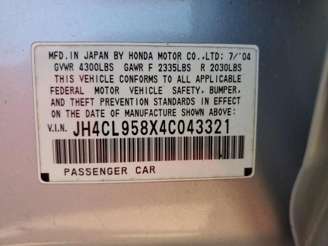Photo 10 from auction – 2004 ACURA TSX with VIN JH4CL958X4C043321
