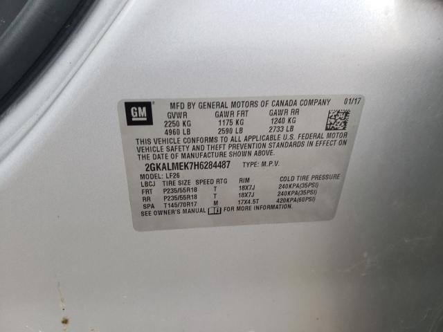 Photo 10 from auction – 2017 GMC TERRAIN SL with VIN 2GKALMEK7H6284487