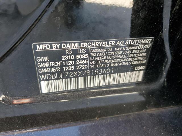 Photo 10 from auction – 2007 MERCEDES-BENZ E 550 with VIN WDBUF72XX7B153601
