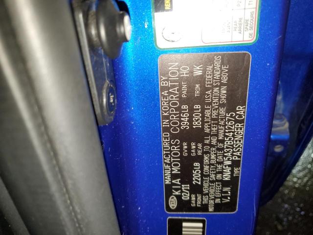 Photo 10 from auction – 2011 KIA FORTE SX with VIN KNAFW5A37B5412675