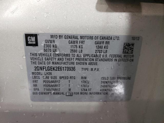 Photo 10 from auction – 2014 CHEVROLET EQUINOX LT with VIN 2GNFLGEK2E6170936