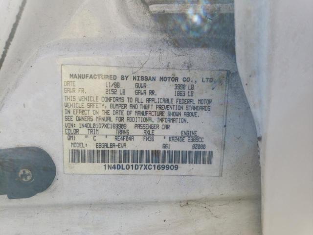 Photo 10 from auction – 1999 NISSAN ALTIMA XE with VIN 1N4DL01D7XC169909