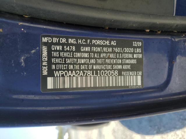 Photo 10 from auction – 2020 PORSCHE PANAMERA B with VIN WP0AA2A78LL102058