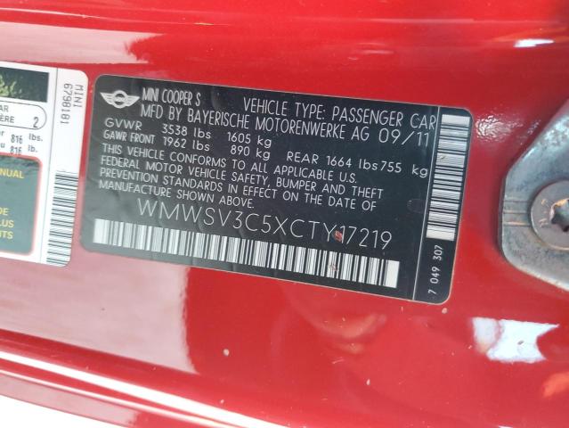 Photo 10 from auction – 2012 MINI COOPER S with VIN WMWSV3C5XCTY17219