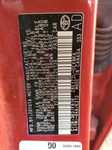 Photo 10 from auction – 2016 TOYOTA COROLLA L with VIN 2T1BURHE2GC525126