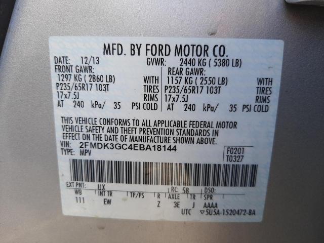 Photo 10 from auction – 2014 FORD EDGE SE with VIN 2FMDK3GC4EBA18144
