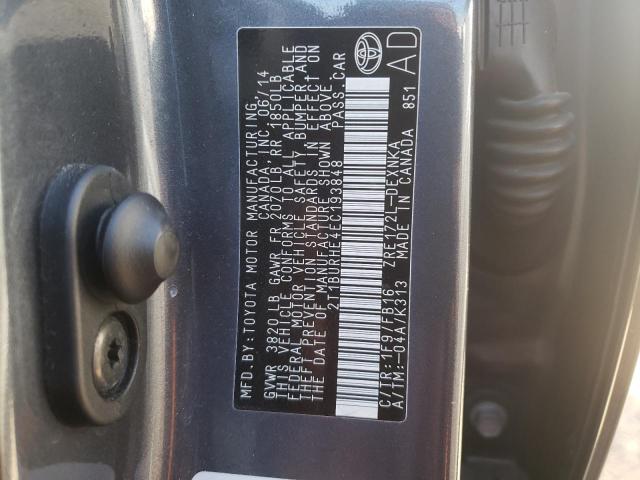 Photo 10 from auction – 2014 TOYOTA COROLLA L with VIN 2T1BURHE4EC193848