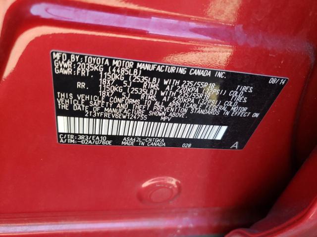 Photo 10 from auction – 2014 TOYOTA RAV4 LIMIT with VIN 2T3YFREV6EW124755