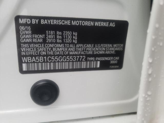 Photo 10 from auction – 2016 BMW 535I with VIN WBA5B1C55GG553772