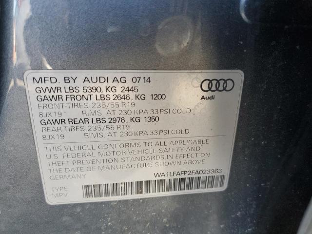Zdjęcie 10 z aukcji – 2015 AUDI Q5 PREMIUM z VIN WA1LFAFP2FA023363