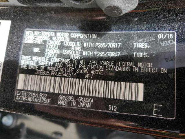 Photo 10 from auction – 2018 TOYOTA 4RUNNER SR with VIN JTEBU5JR9J5546514
