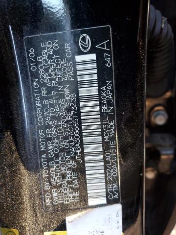 Photo 10 from auction – 2006 LEXUS ES 330 with VIN JTHBA30G665173438