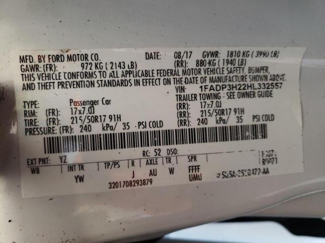 Photo 10 from auction – 2017 FORD FOCUS SEL with VIN 1FADP3H22HL332557