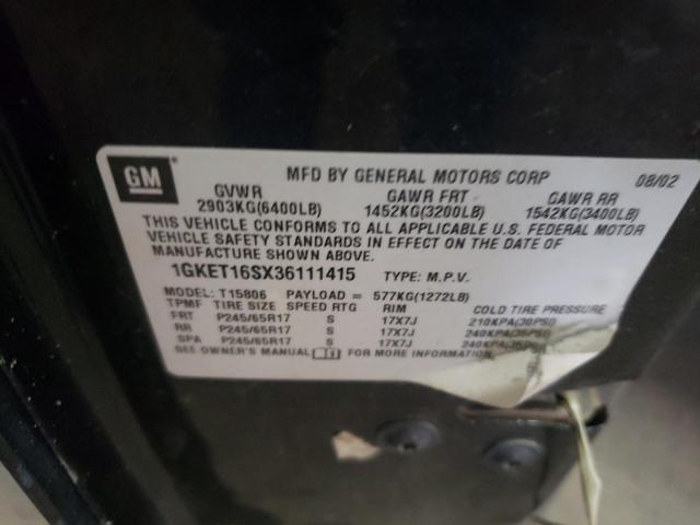 Photo 10 from auction – 2003 GMC ENVOY XL with VIN 1GKET16SX36111415