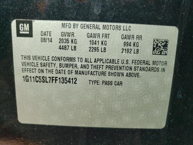 Photo 10 from auction – 2015 CHEVROLET MALIBU 1LT with VIN 1G11C5SL7FF135412