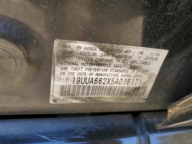 Photo 10 from auction – 2005 ACURA TL with VIN 19UUA662X5A016171