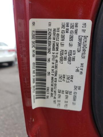 Photo 10 from auction – 2005 CHRYSLER PACIFICA with VIN 2C4GM48L85R419042