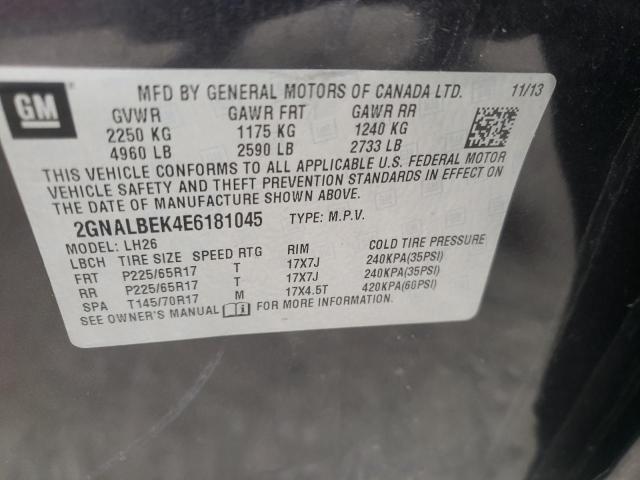 Photo 10 from auction – 2014 CHEVROLET EQUINOX LT with VIN 2GNALBEK4E6181045