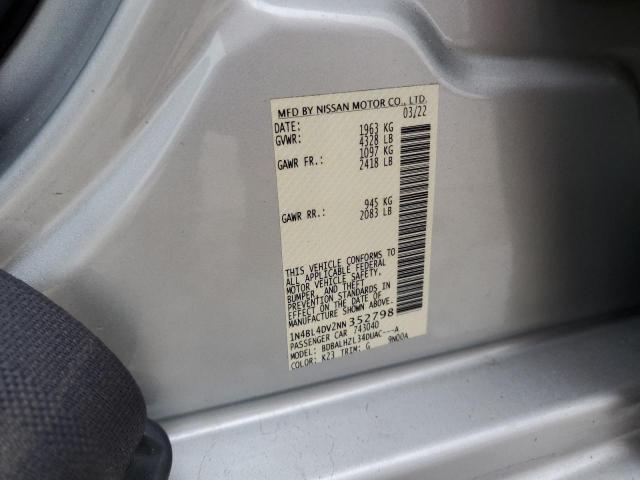 Photo 10 from auction – 2022 NISSAN ALTIMA SV with VIN 1N4BL4DV2NN352798