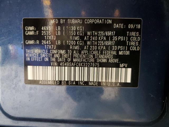 Photo 10 from auction – 2019 SUBARU OUTBACK 2. with VIN 4S4BSAFC6K3227975