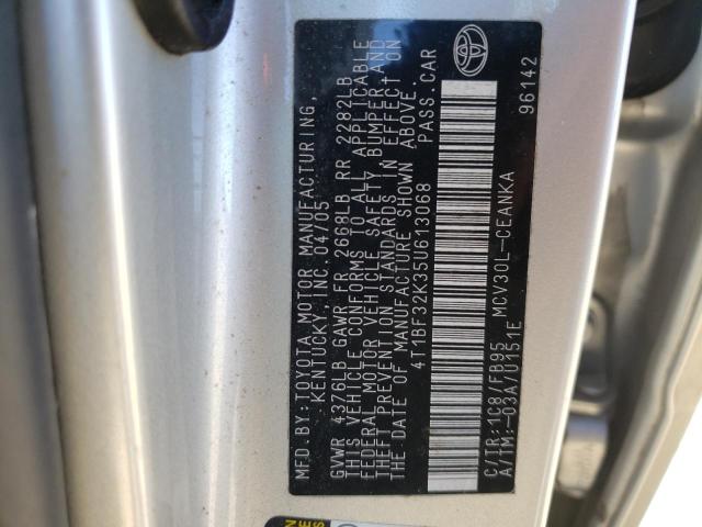 Photo 10 from auction – 2005 TOYOTA CAMRY LE with VIN 4T1BF32K35U613068