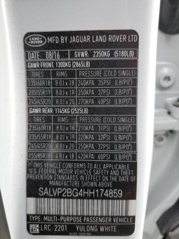 Photo 10 from auction – 2017 LAND ROVER RANGE ROVE with VIN SALVP2BG4HH174859