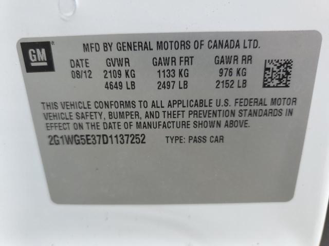 Photo 10 from auction – 2013 CHEVROLET IMPALA with VIN 2G1WG5E37D1137252