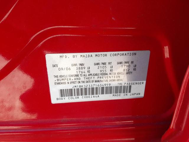 Photo 10 from auction – 2007 MAZDA 3 S with VIN JM1BK323371634919