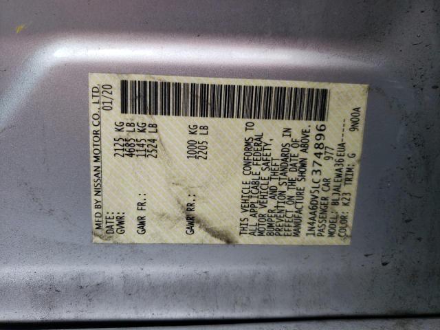 Photo 10 from auction – 2020 NISSAN MAXIMA SL with VIN 1N4AA6DV5LC374896