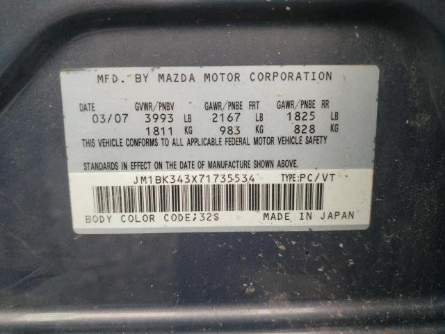 Photo 10 from auction – 2007 MAZDA 3 HATCHBAC with VIN JM1BK343X71735534