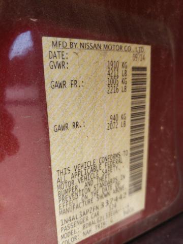 Photo 10 from auction – 2015 NISSAN ALTIMA 2.5 with VIN 1N4AL3AP2FN337442