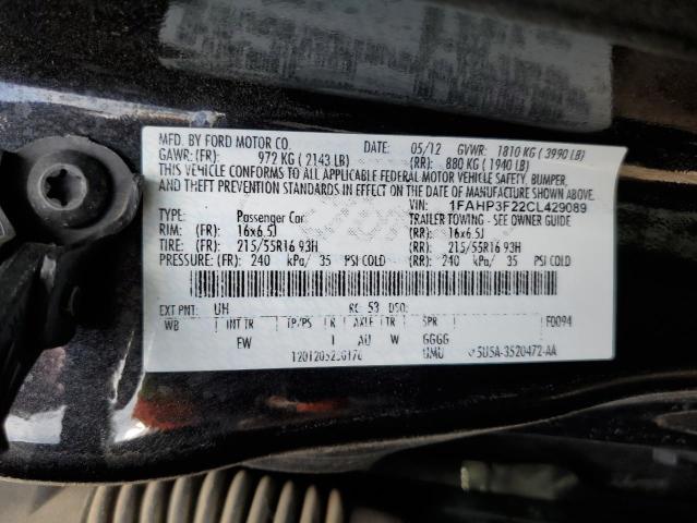 Photo 10 from auction – 2012 FORD FOCUS SE with VIN 1FAHP3F22CL429089