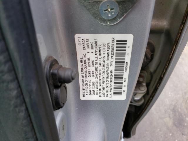 Photo 10 from auction – 2013 HONDA CIVIC EXL with VIN 2HGFB2F98DH524974