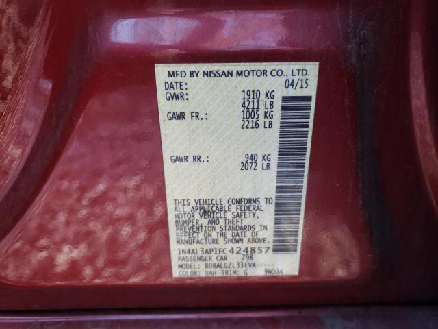 صورة رقم 10 من المزاد - 2015 NISSAN ALTIMA 2.5 مع VIN 1N4AL3AP1FC424857